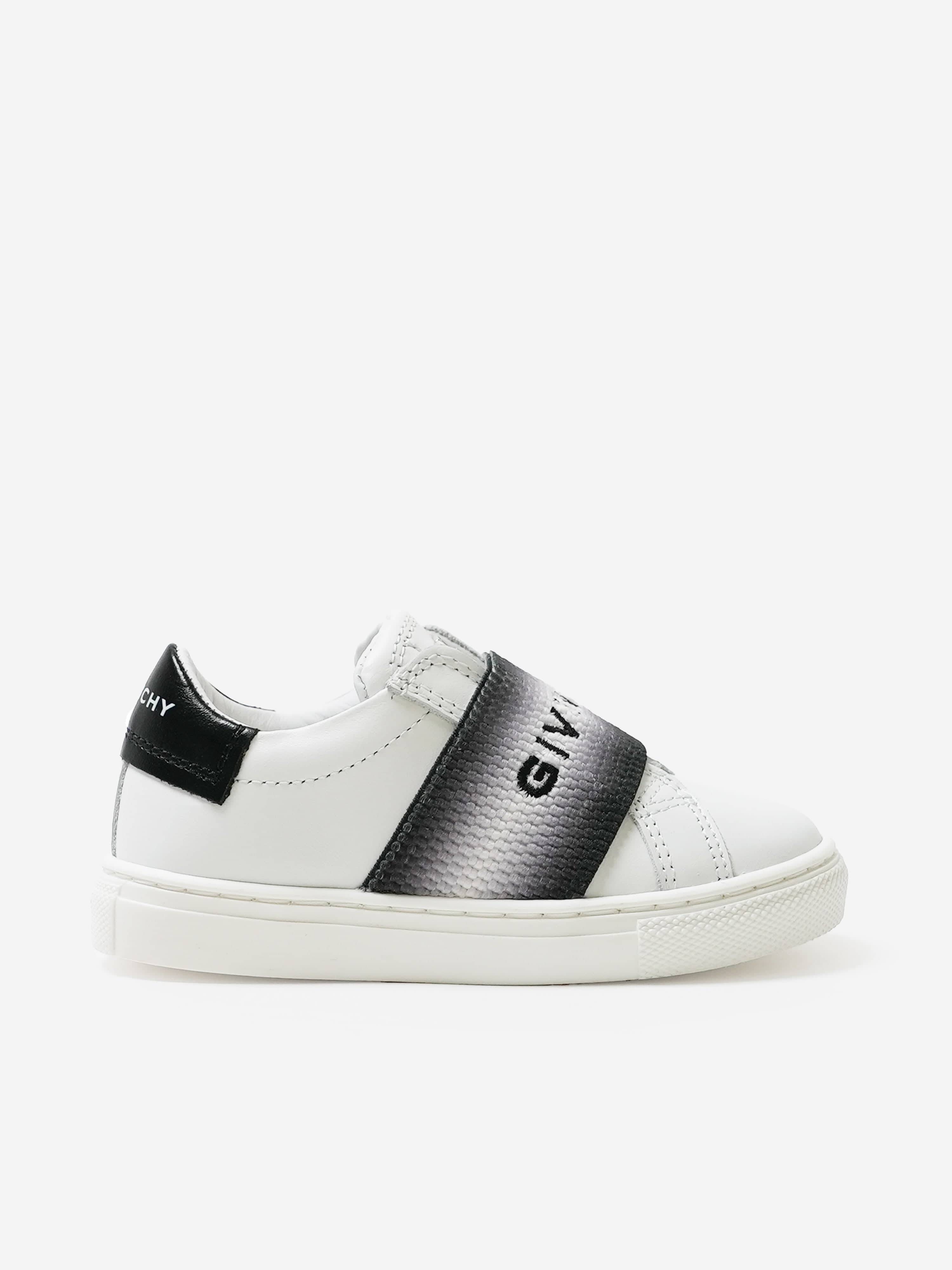 Givenchy Kids Leather Embroidered Logo Trainers in Black - Black / EU 28 UK 10 (EU 28 UK 10)