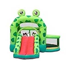 Bouncy Castle, Inflatable Bouncer Kids Bouncy Castle Indoor and Outdoor Children's Castle Trampoline Inflatable Castle Slide Playground for Home Green