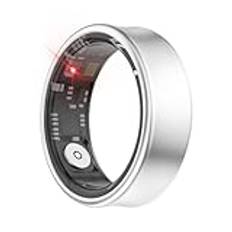 JUCHRZEY SR05 Smart Ring Vattentät Fitness Tracker -kompatibel 5.1 Sport Health Ring Multisportlägen Aktivitets- och sömnmätare Puls Blodsyre Stress Sömnövervakning för män Kvinnor (Silver 11)