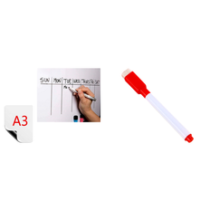 A3 Magnetisk Whiteboard med 2 tusser og rød tusch