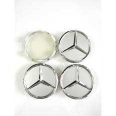 MB37 - 60MM 4-pack Centrumkåpor Mercedes Benz chrome Silver one size