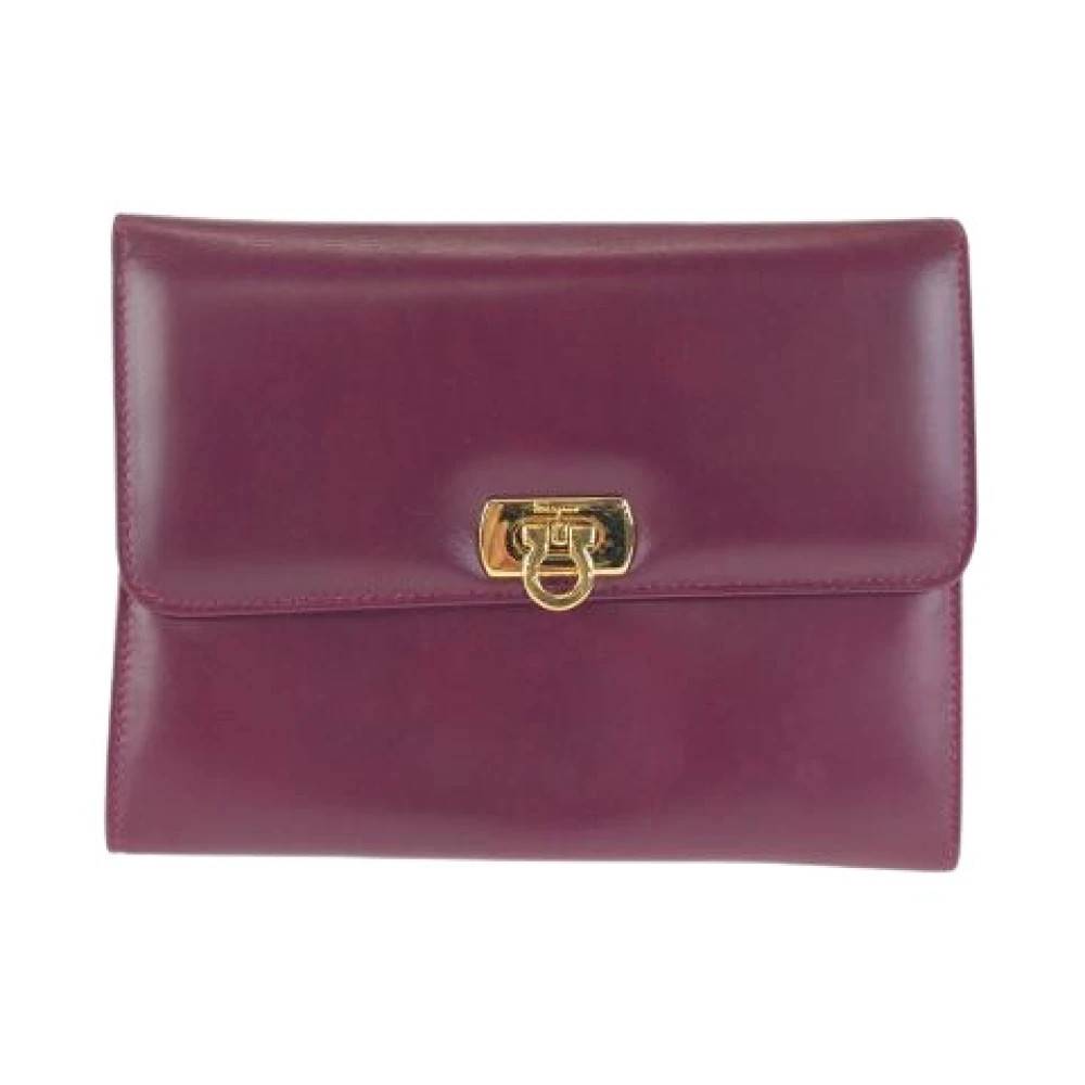 Salvatore Ferragamo Pre-owned Pre-owned Leather Clutch Bag - Vintage - Dame - Lilla - ONE SIZE - Uld