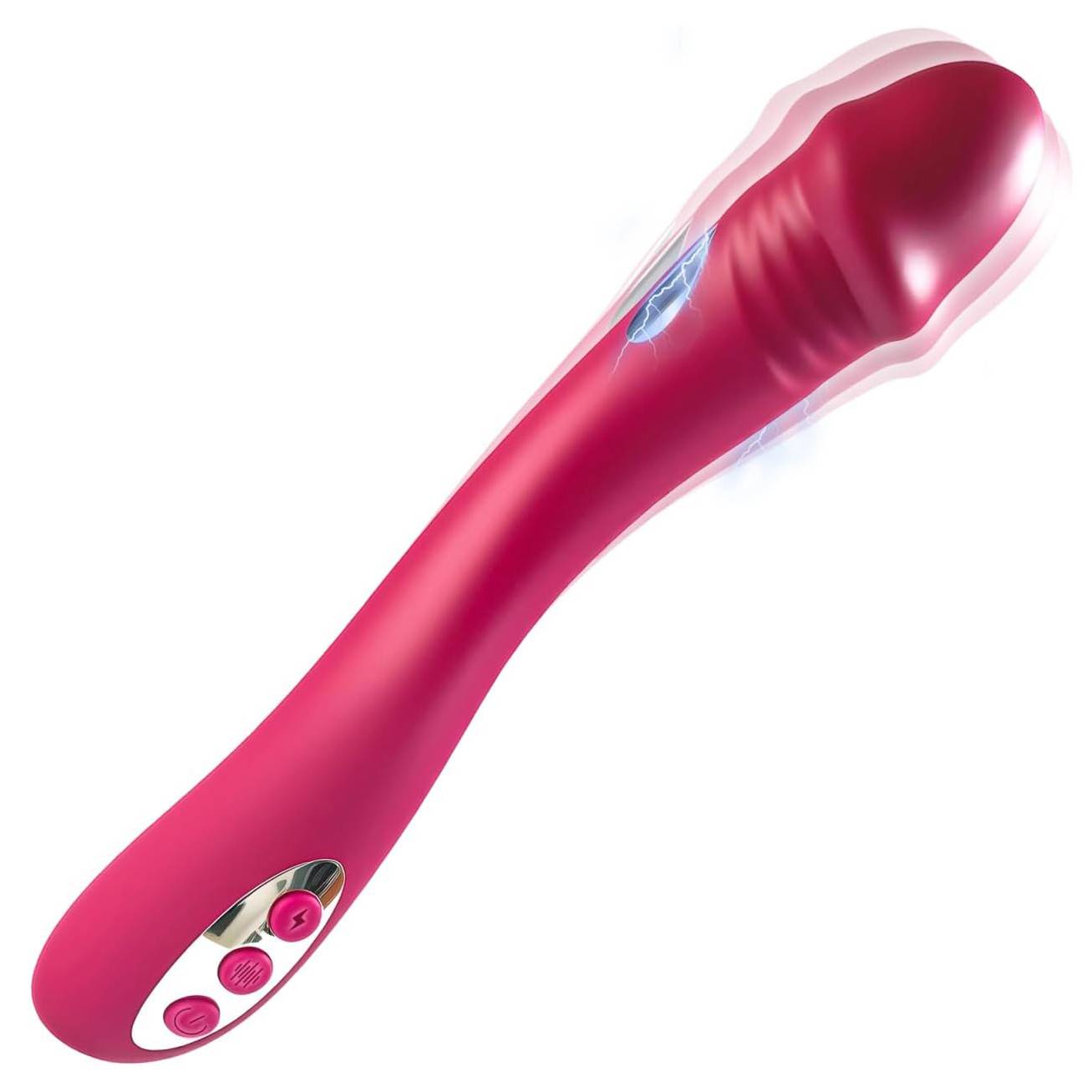 SuperLove E-Stim Realistic Silicone Vibrator Pink.
