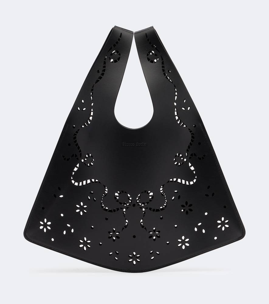 Simone Rocha Bolso shopper Mini de piel floral - negro - Talla Única