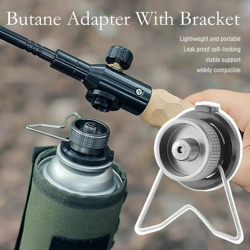 Portable Aluminum Alloy Gas Stove Adapter Butane Gas Cooker Connector Lightweight Compact Fitting Outdoor Camping Cooking