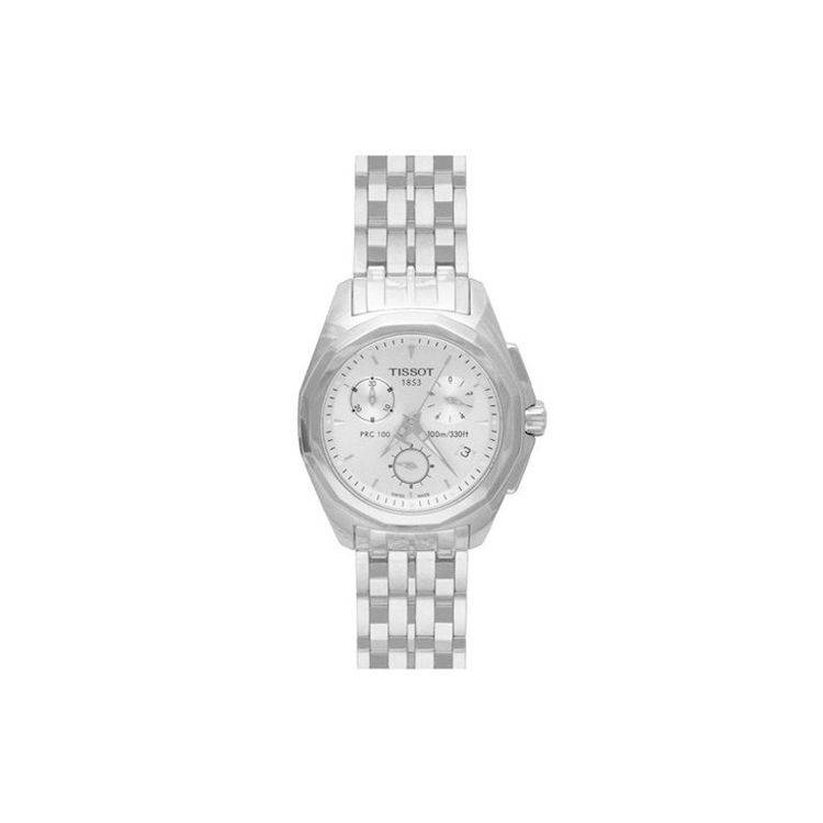 Tissot PRC 200 Kvarts Kronograf Multifunktion Vattentät Kalender Casual Klocka Damklockor Vit Rostfritt Stål T008.217.11.031.00