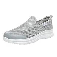 Skor svart röd herr mode sommar män sneakers andas nät platt mun slip on lätta fritidsskor herrskor svart extra bred 43, Beige, 41 EU
