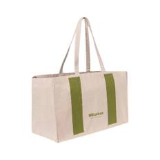Mikakus Barcelona, Väska, unisex, M, Bomull, Senap Grön Randig Tote Bag