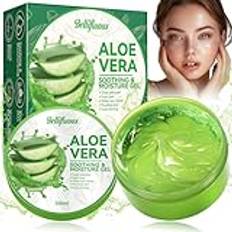 Bellifluous Aloe Vera Gel, Ren Aloe Vera Gel 300 ml, Aloe Vera Cream för Ansikte, Naturlig, Lugnande och Fuktgivande Aloe Äkta Hår, Fuktgivande Torr Hudkräm För Ansikte, Hår och Kropp