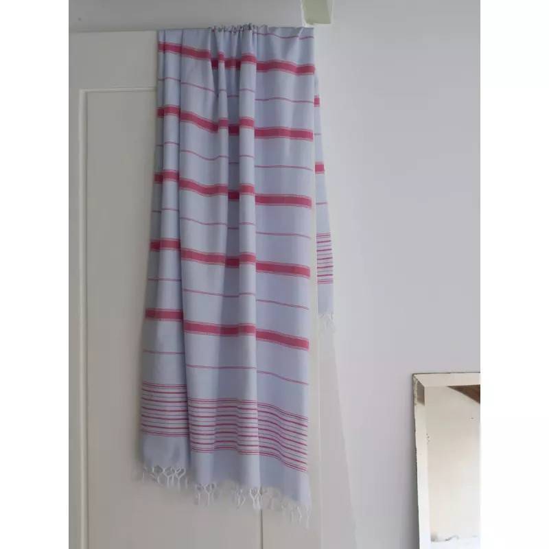 Extra stor Hamamhandduk XXL EGE 160x220 (Light Blue/Ruby Red)
