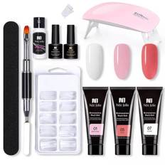 Poly Builder Gel Kit med UV-lampe til Negle / Polygel Nail Art multifarvet