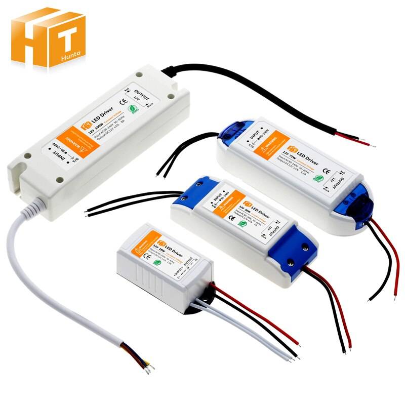Dc12v strömförsörjning ledd drivrutin 18w/28w/48w/72w/100w adapter belysning transformator switch för led strip taklampa