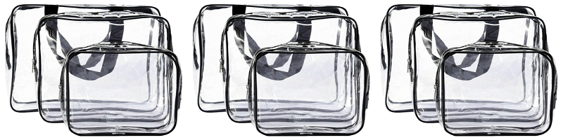 Toilettasker transparente - 9 stk i 3-pak