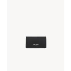SAINT LAURENT PARIS SLIM KEYCASE IN GRAIN DE POUDRE LEATHER