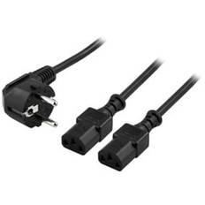 230V CEE 7/7 till C13 Power Y-Splitter-kabel - 1 m