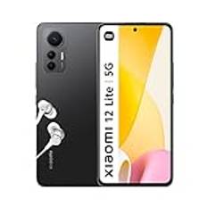 Xiaomi 12 Lite 5G Smartphone 8 256 GB, display 6,55 tum 120 Hz AMOLED, processor Snapdragon 778G, trippelkamera 108 MP, batteri 4 300 mAh med Turbo Charge 67 W, svart