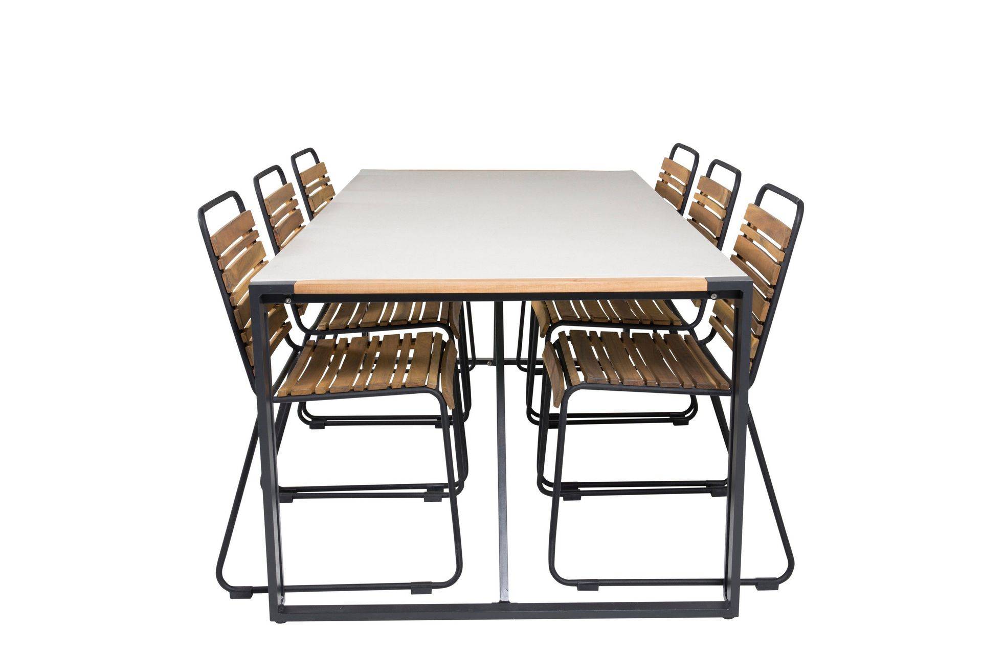 Venture Home Texas Matgrupp Utomhus 200cm + 6 Bois Matstolar - Natur/Svart utomhus Brun,Svart