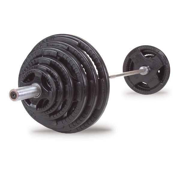 EVO Power - Skivstångsset / 177,5 kg gummivikter (Val av stång: Behåll standard 220 stång) - Gympaket