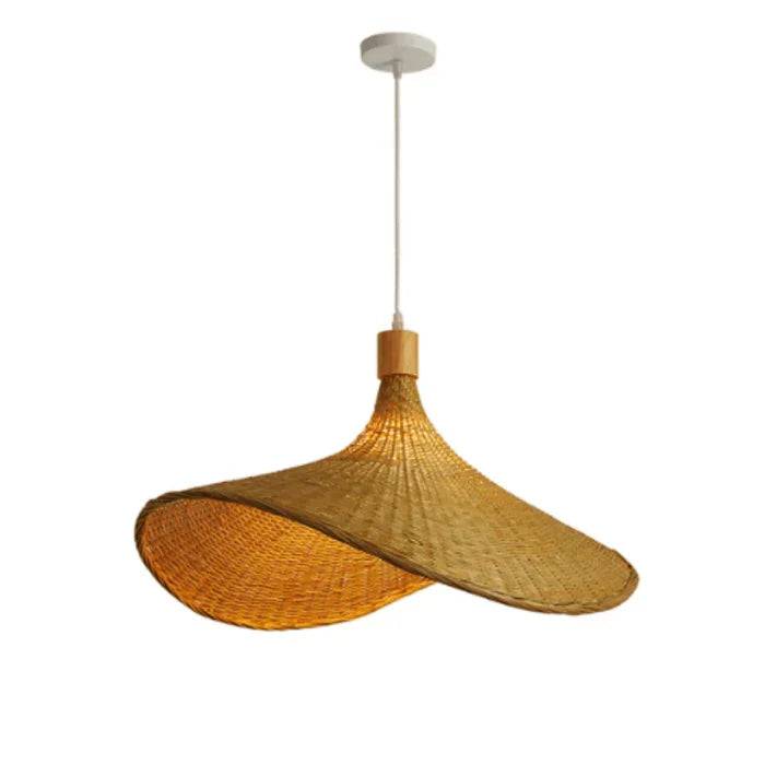 RusticWeave Light – Eleganta Rattan Hänglampa - L