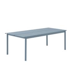 Muuto - Linear Steel Table 220 x 90 cm - Pale Blue - Udendørs spiseborde - Thomas Bentzen - Blå