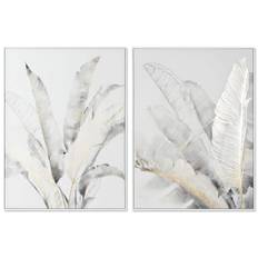 Tropiska Palms Väggkonst av DKD Home Decor (Set om 2 - 90 x 4 x 120 cm)