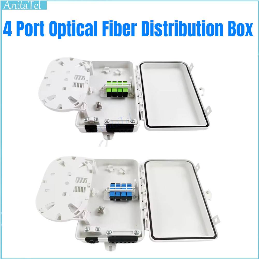 4 Port Optical Distribution Box FTTH Core Termination 4 Port Optical Distribution FTTX Fiber Optic Splitter