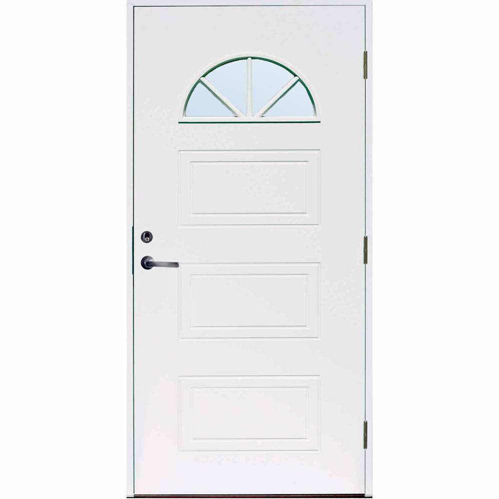 Ytterdörr Philip - med glas 10x19 Högerhängd Klarglas Vit NCS S0502-Y