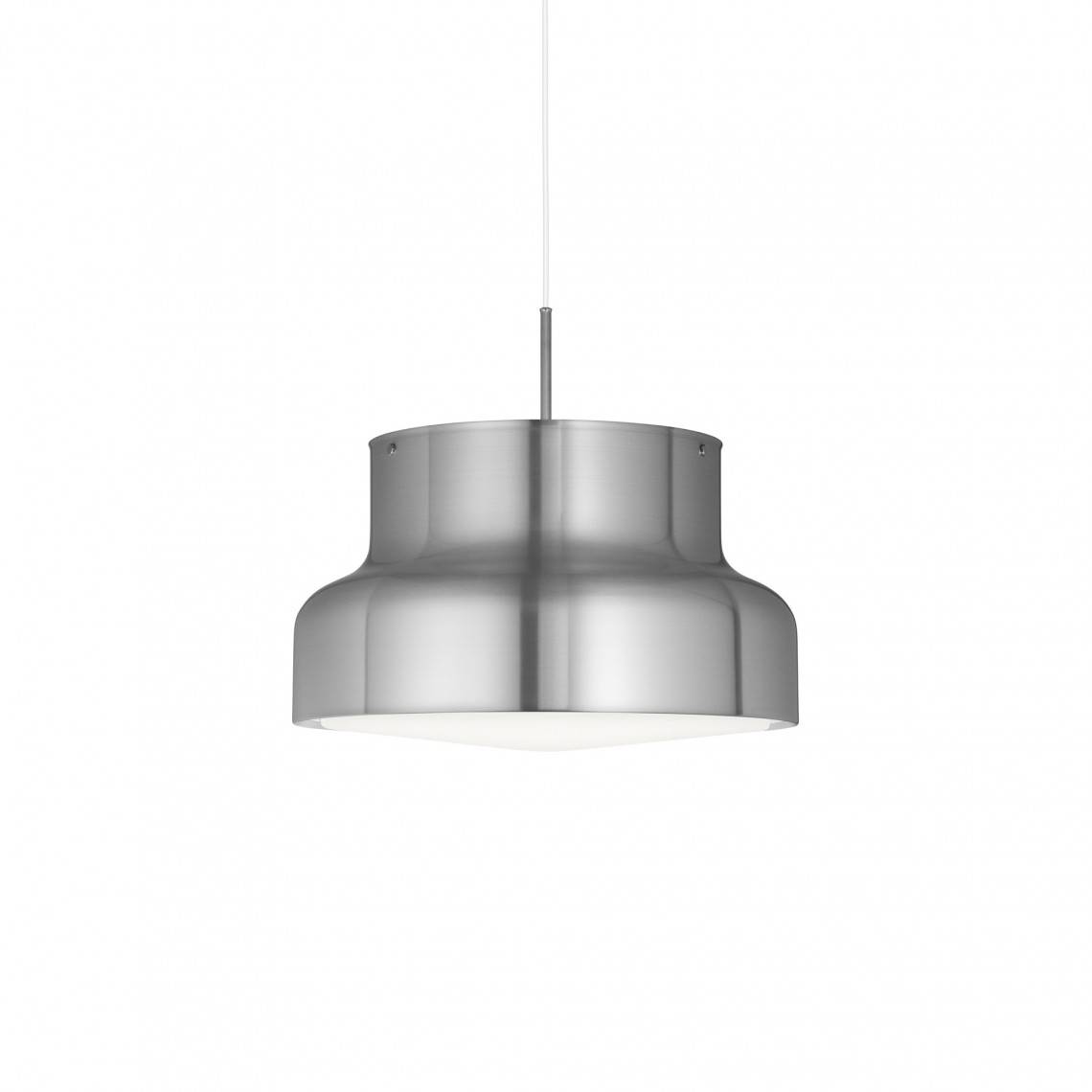 Loftlampe Bumling, Farve Borstad aluminium, Størrelse Ø 60 cm, Udførelse Med bländskydd av opalt akrylglas.