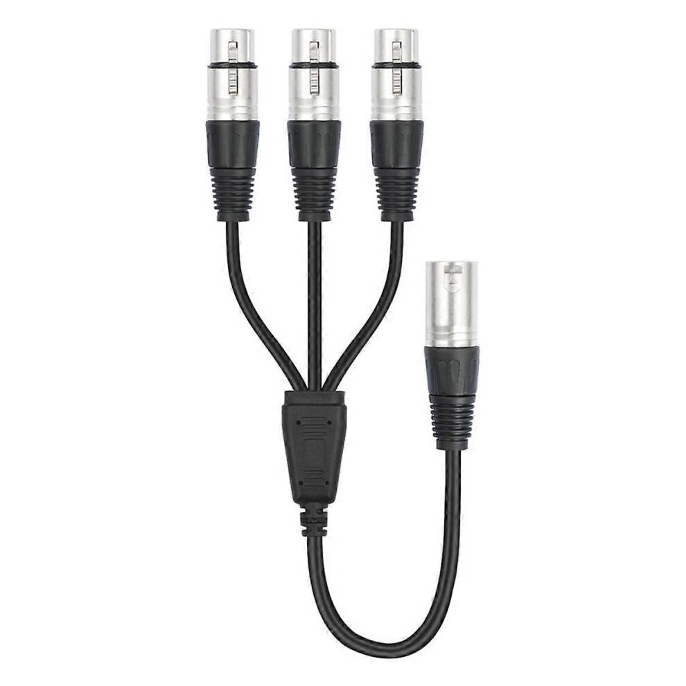 3-pins XLR han til 3 hun Y-splitterkabel, XLR splitter 1 han til 3 hun-lydkabel til mixer Mi