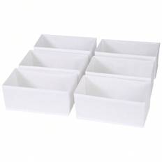 6-pack Vikbar tyg Förvaringslåda Garderob Byrå Låda Organizer Tyg Korgar Lådor Behållare Avdelare För Kläder Underkläder BH Strumpor Underkläder, Vit - Vitt (1 förpackning,6 pack)