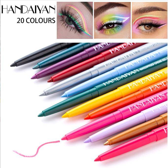 20 Colors multicolour  Eyeliner Pen Pocket Multi Color Makeup Eyeliner  Colored Quick-drying Eyeliner, Eye Shadow  Waterproof And Long Lasting gray