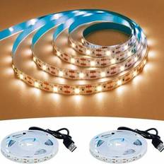 USB LED Strip Light Cool White 6000K 5V USB Powered 2m 120LEDs Flexibel SMD2835 Hög ljusstyrka No-Waterproof LED Tape Lights (2 m)