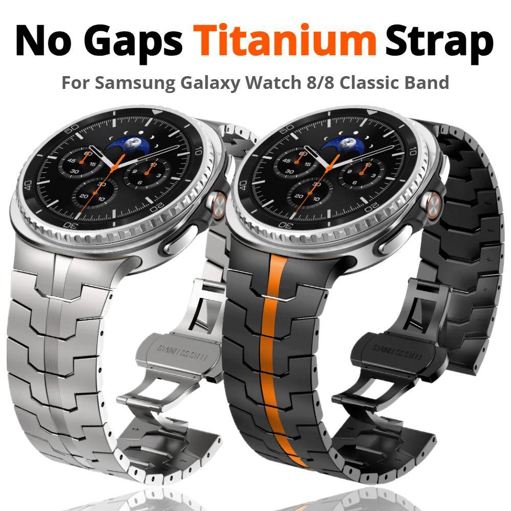 Titanarmband utan glipor för Samsung Galaxy Watch 8 Classic 46mm Armband Lyxigt Metallarmband för Galaxy Watch 8 44mm 40mm Rem gray