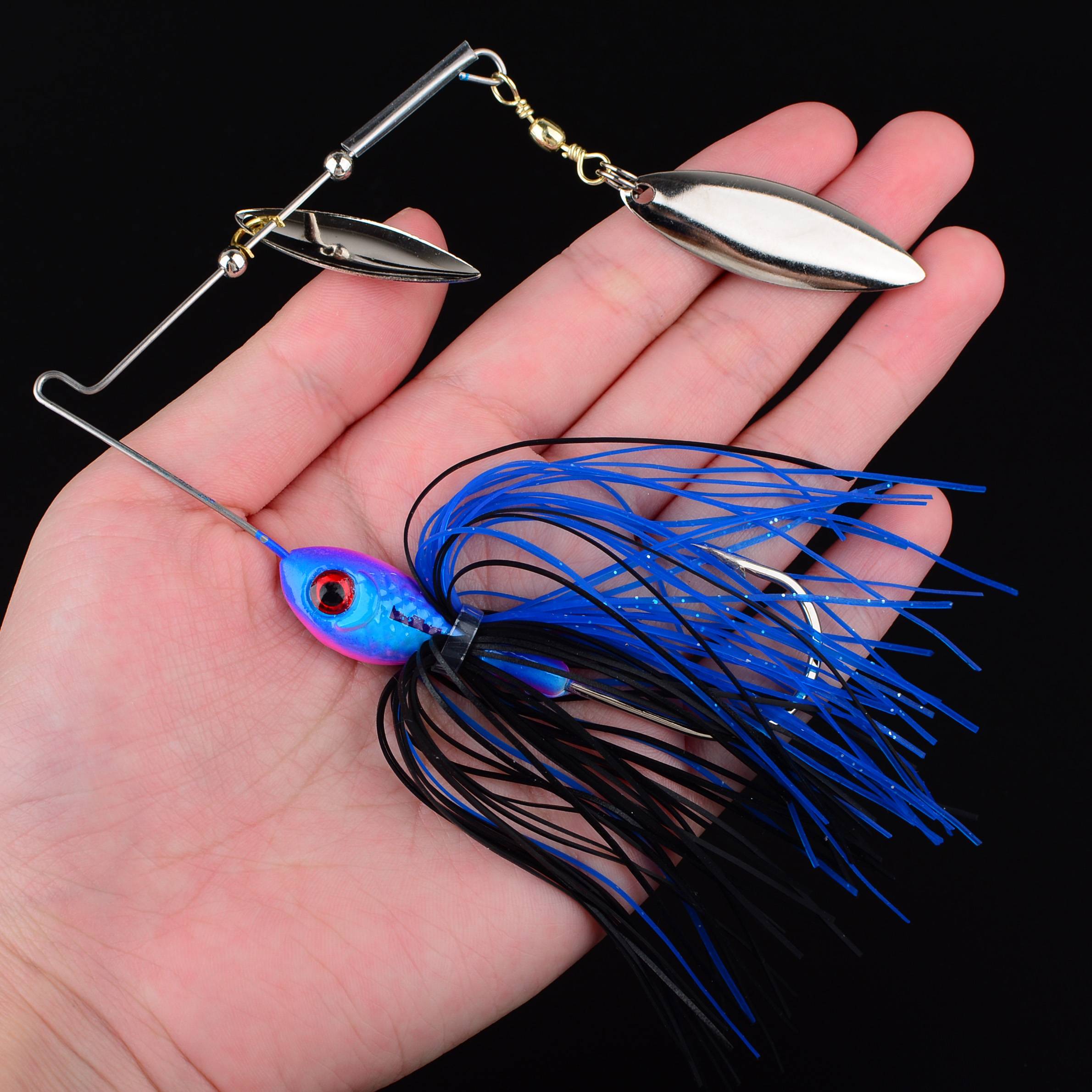 1pc Swivel Fish Hard Bait Fishing Lures Spinner Spoon Artificial Baits Metal Sequins Spinnerbait For Pike