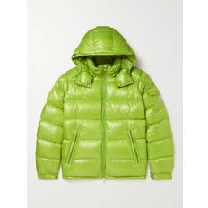 Moncler - Maya Logo-Appliquéd Quilted Glossed-Shell Hooded Down Jacket - Men - Green - 5