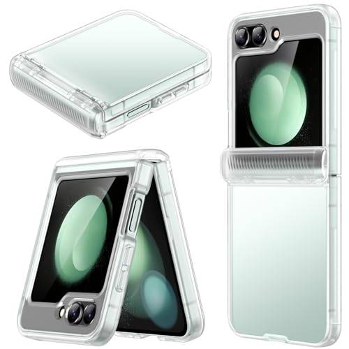 JETech Fodral för Samsung Galaxy Z Flip 5 2023 med Gångjärnsskydd, Tungt Oländig Skyddande Hårt PC Telefonfodral, Anti-Fingeravtryck Matte yta (Genomlysande)