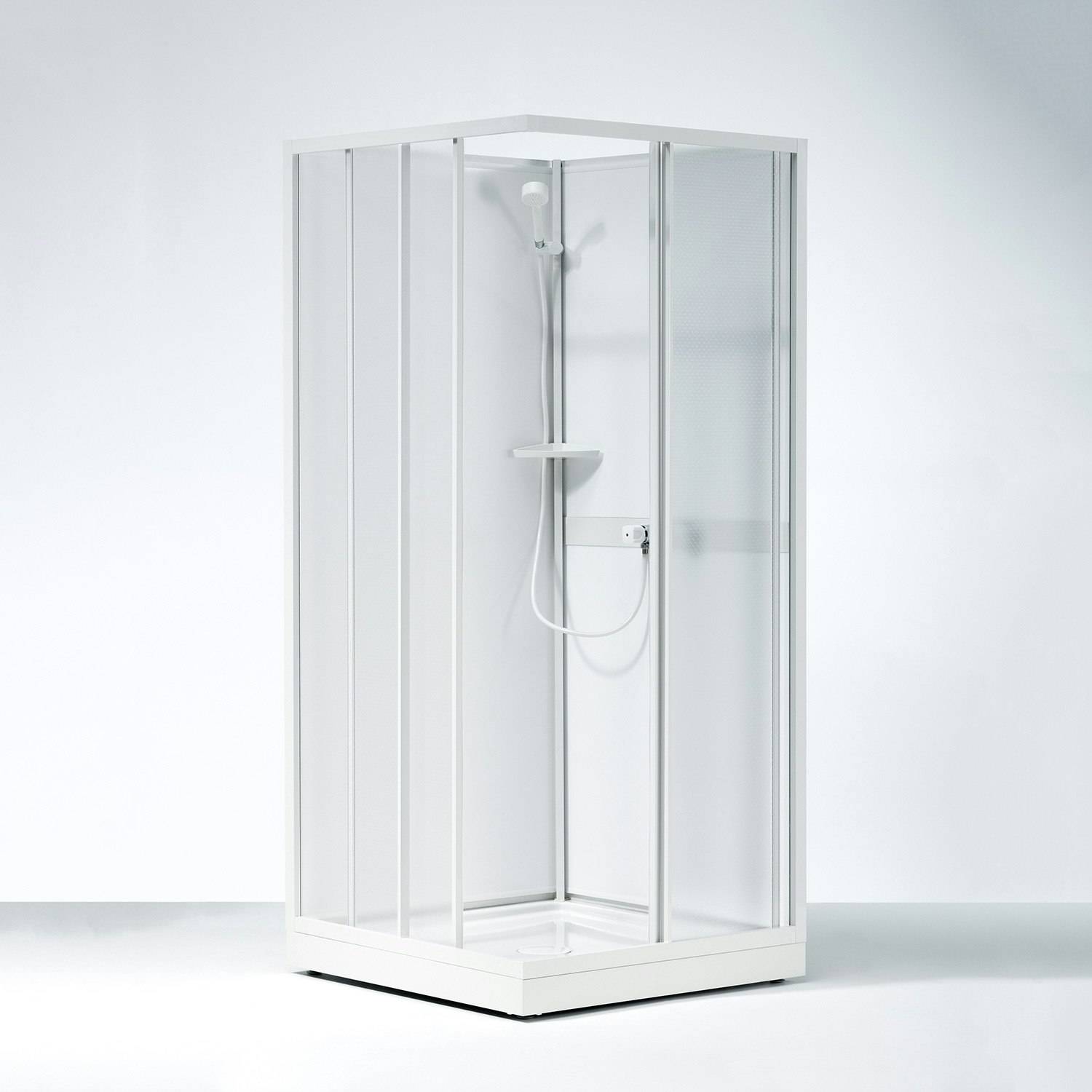 Duschkabin Contura Shower Next NKH NKH 99 Vit Profil Mönstrad Styrénplast 900x2050x900 mm