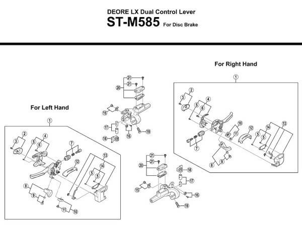Shimano Deore LX topplock med skruv till vänster växelspak modell ST-M585