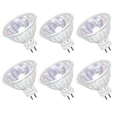 Comyan Halogen glödlampor MR16 20W GU5.3 halogenspotlight 12 V dimbar intensitet 4 000 timmar varmvit 2 800K för landskapsbelysning, skenbelysning - 6 st