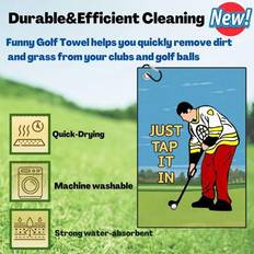 1/2 st, Rolig golfhandduk, Rolig golfhandduk lämplig för golfbagar, Golfpresent till män, män, pojkvänner och pappor, Födelsedagspresent, Speciellt ut - Multifärgad (fält,ilska,Knacka,Gå hem bollen,cocktail,Att slå bollen,2 st - Lätt kran)