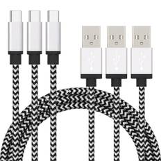 (2st) Samsung 3M! och iPhone 15 16 USB-C laddsladd galaxy S20 S23 S24 5G Ultra (3-PACK) 3 meter