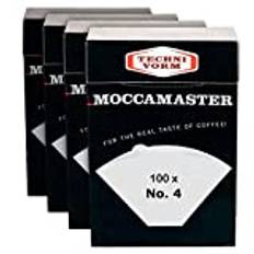 Moccamaster Technivorm 85022 pappersfilter nr. 4 vita | Förpackning med 4 lådor x 100 filter