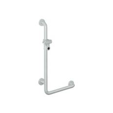 HEWI Serie 801 Winkelgriff mit Brausehalter H1100 mm B 600 mm reinweiß 801.33.210.99