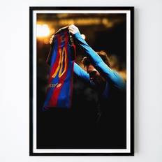 Football Poster: Messi Barcelona iconic poster by SixDesignShop