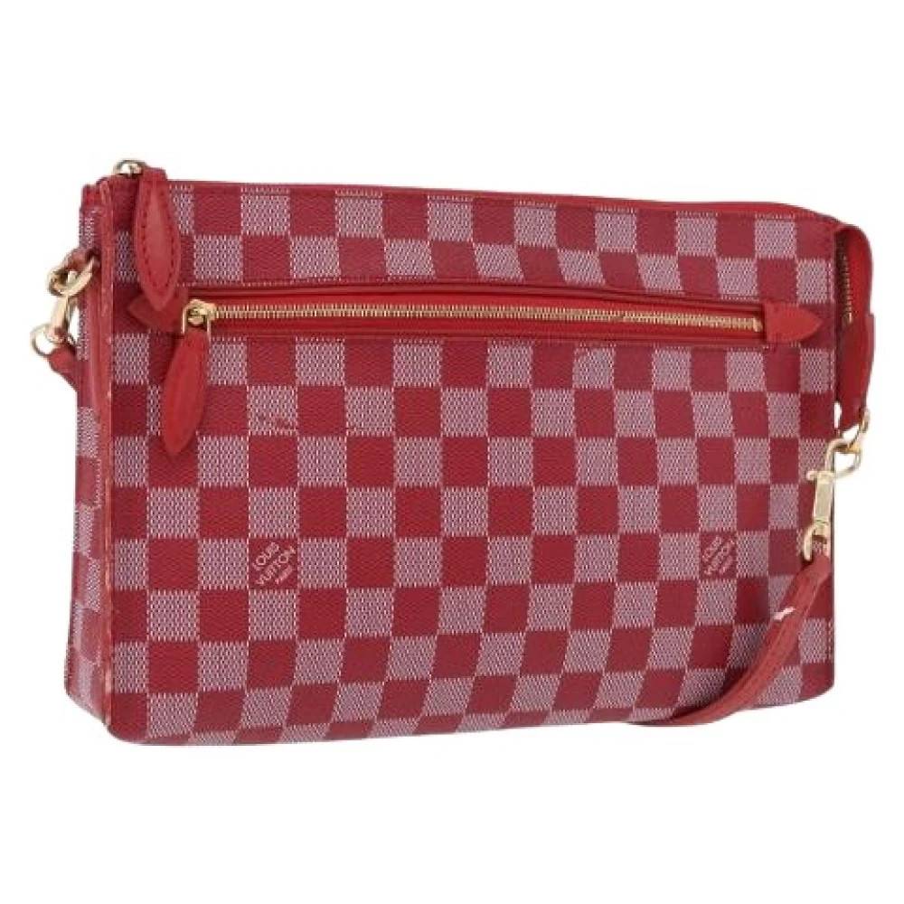 Louis Vuitton Vintage Pre-owned Damier Canvas Clutch Bag - Vintage - Dame - Rød - ONE SIZE - Uld