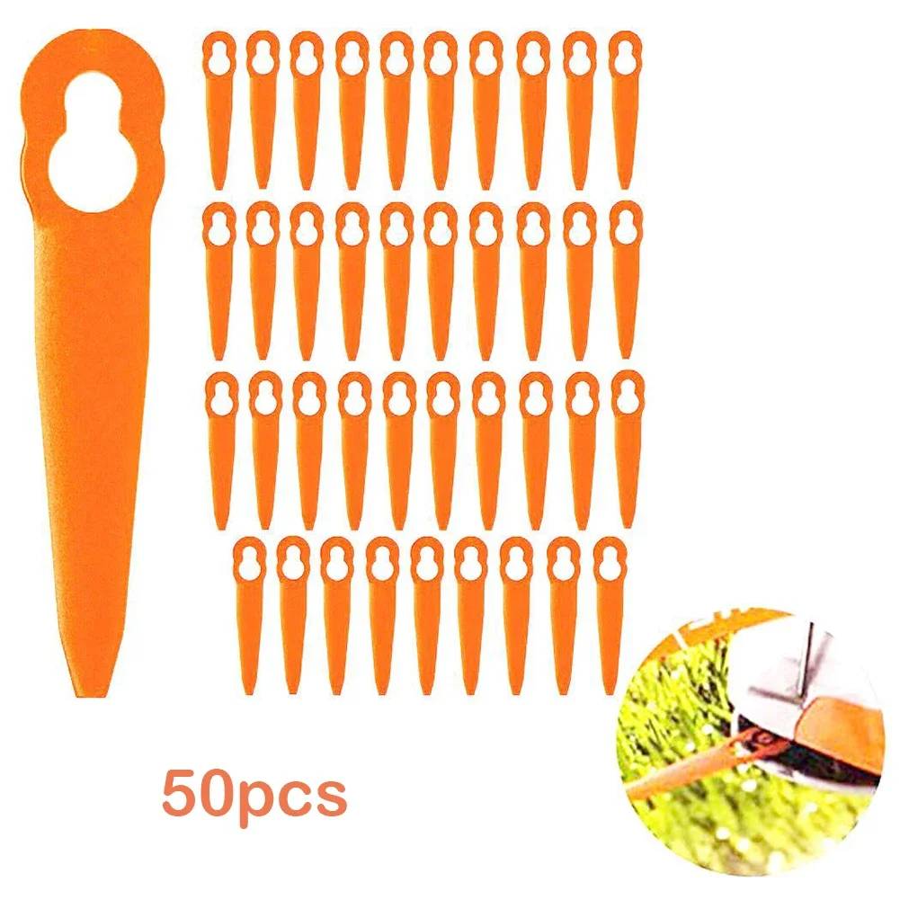50pcs Plastic Blades For STIHL FSA 45 Cordless Grass Trimmer Mowing Heads For Grass Cutter Lawn Mower Replacement Plastic Blades