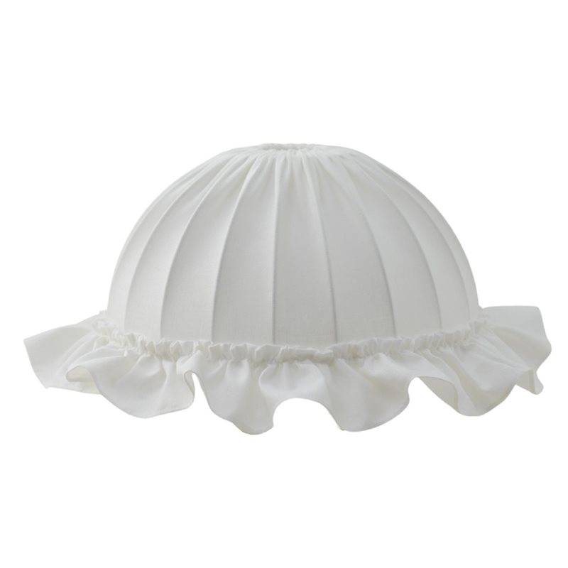 Hallbergs Belysning Dome Volang Lampskärm 25 cm, Vit Linne
