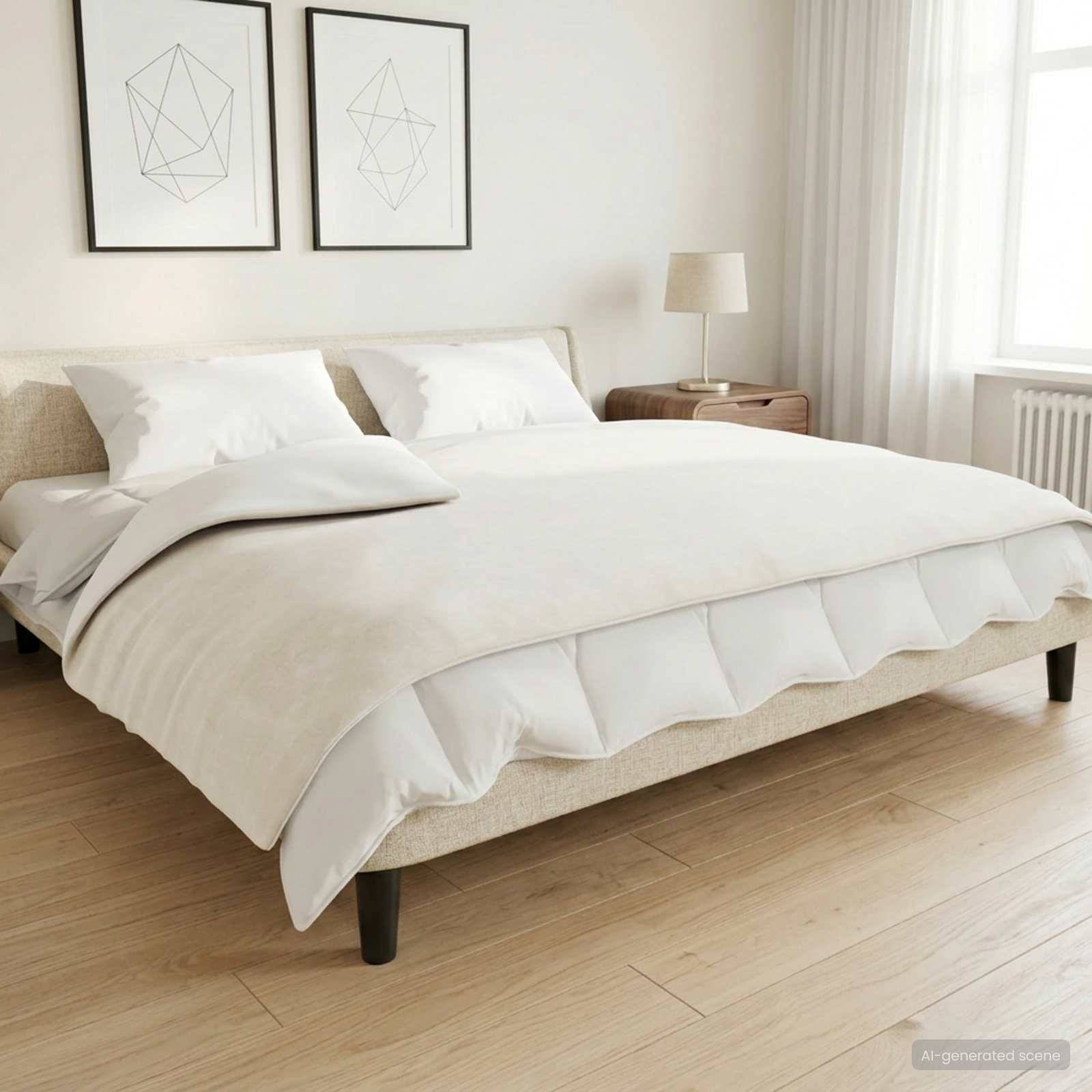 vidaXL Viktad Filt Vit 140 x 200 cm 6 kg 100% Bomull 205T