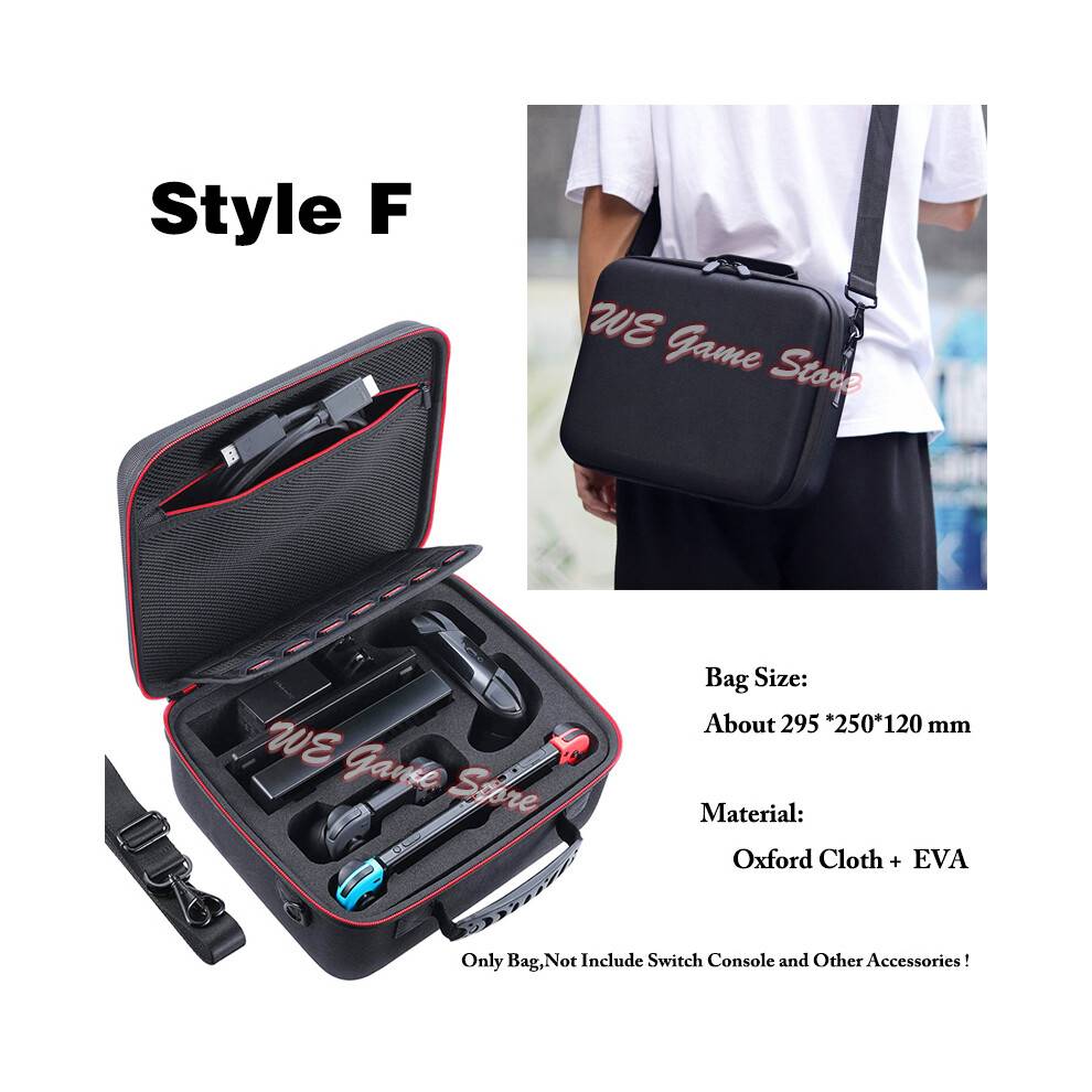 (Stil F)Deluxe söt väska för Nintend Switch Portable Protective Hard Carrying Box Mjukt foder Nintendo