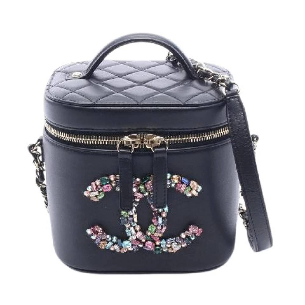 Chanel Vintage Pre-owned Crystal Mania Matelasse Coco Mark Lambskin 2way Taske - Vintage - Dame - Sort - ONE SIZE - Uld